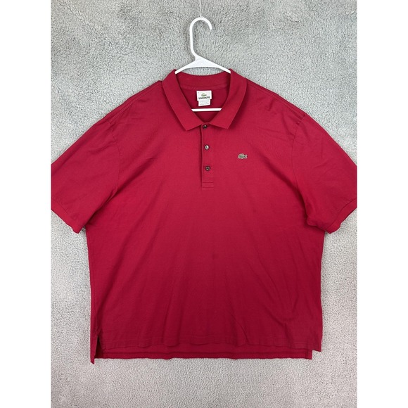 Lacoste Polo Shirt Mens 3XL Red Classic Croc Logo Short Sleeve Casual Men